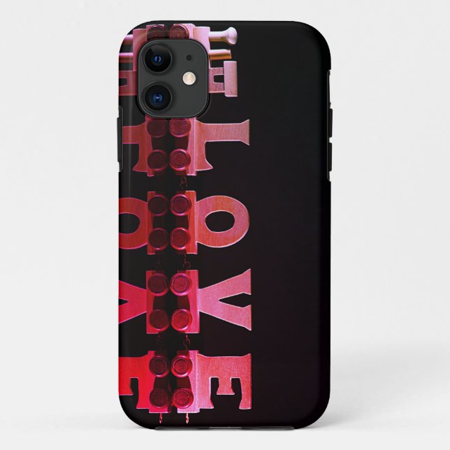 Funda De Case-Mate Para iPhone amor, cartas de madera, tren (Reverso)