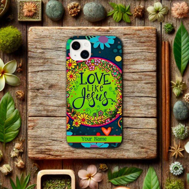 Funda De Case-Mate Para iPhone Amor como Jesús Floral Diversión Personalizada Whi (Subido por el creador)