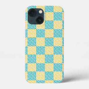 Funda Para iPhone 13 Mini Amor controlado en turquesa, amarillo y blanco