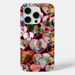 Funda Para iPhone 15 Pro Amor Corazón Rojo | Collage de fotos y texto de pe
