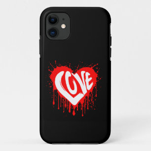 Funda Para iPhone 11 Amor Corazón Rojo Retro Día de San Valentín Texto