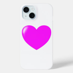 Funda Para iPhone 15 Amor - Corazón rosado en blanco - Cuto