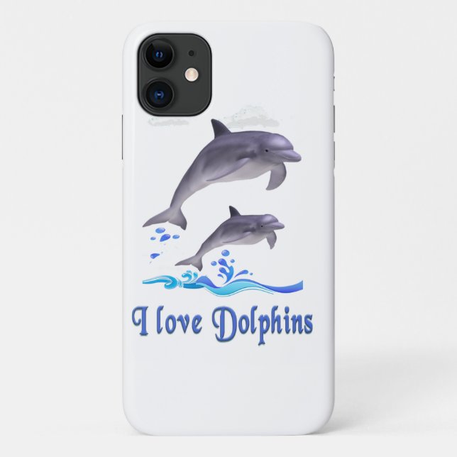 Funda De Case-Mate Para iPhone Amor de delfines (Reverso)