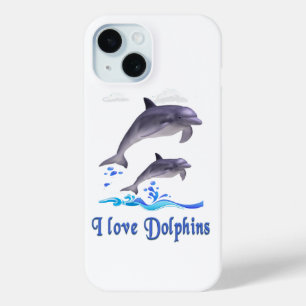 Funda Para iPhone 15 Amor de delfines