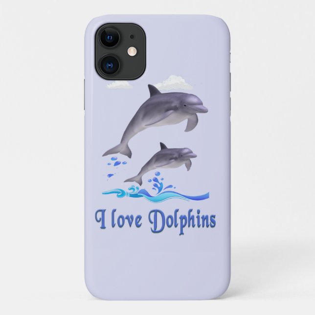Funda De Case-Mate Para iPhone Amor de delfines (Reverso)