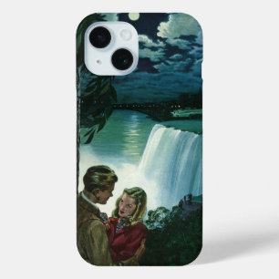 Funda Para iPhone 15 Amor de luna de miel vintage, recién casados en la