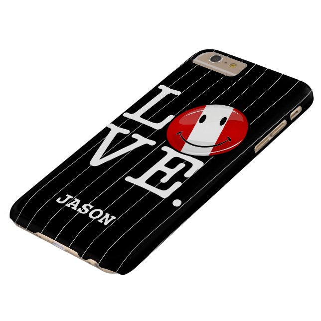 Funda De Case-Mate Para iPhone Amor desde Perú| Bandera peruana sonriente (Parte superior)