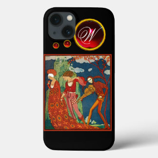 FUNDA PARA iPhone 13 AMOR, DESEO Y MUERTE MONOGRAMA DE PIEDRA DE GEMA R