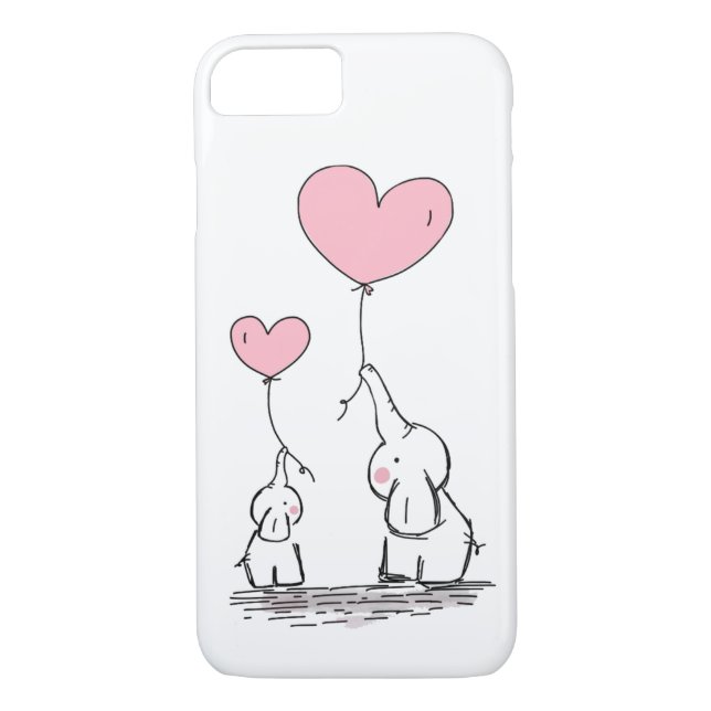 Funda De Case-Mate Para iPhone Amor elefante (Reverso)