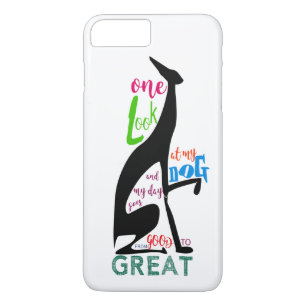 Funda Para iPhone 8 Plus/7 Plus Amor italiano de la silueta del galgo mi perro