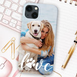Funda Para iPhone 13 AMOR Mascota Personalizado moderno Foto Paw Print<br><div class="desc">Ahora puedes llevar a tu mejor amigo contigo dondequiera que vayas con este estuche para iPhone para mascotas de perros personalizados. Esta foto con un diseño de nombre personalizado es moderna, elegante, fresca y mona. ¡personalizar con tu foto de perro favorita, foto de gato o cualquier mascota con patas! Añadir...</div>