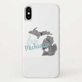 Funda Para iPhone X Amor Michigan Floral Filete Silhouette
