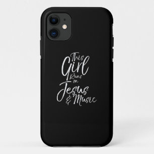 Funda Para iPhone 11 Amor por Dios Este Chica Corre Sobre Jesús Y Mús