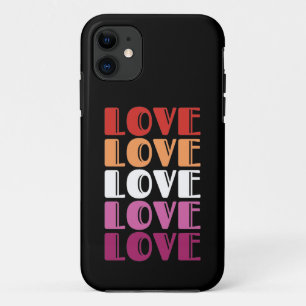 Funda Para iPhone 11 Amor Repetir texto Orgullo Lésbico LGBTQ