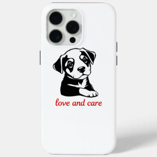 Funda Para iPhone 15 Pro Max Amor y cuidado cachorrito