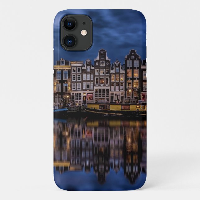 Funda De Case-Mate Para iPhone Ámsterdam con canales en el atardecer (Reverso)