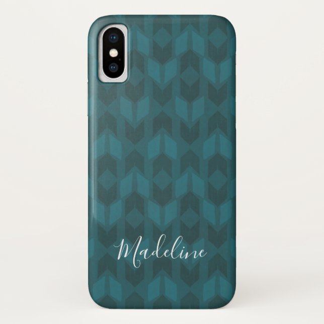 Funda De Case-Mate Para iPhone Añada su modelo verde azulado el | oscuro conocido (Reverso)
