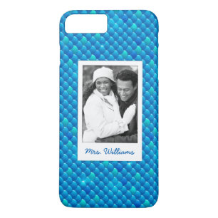 Funda Para iPhone 8 Plus/7 Plus Añada sus escalas de pescados azules de neón de