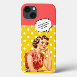 Funda Para iPhone 13 Añadir el texto Colorful vintage Pink Yellow Girly