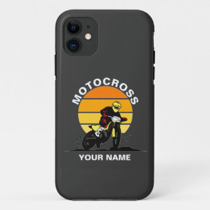 Funda Para iPhone 11 Añadir nombre cambiar todo el texto Motocross Moto