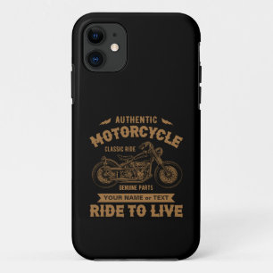 Funda Para iPhone 11 Añadir nombre de texto, Auténtico motocicleta clás