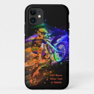 Funda Para iPhone 11 Añadir nombre de texto (o eliminar) motociclista M
