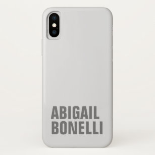 Funda Para iPhone XS Añadir nombre minimalista negrita moda gris modern