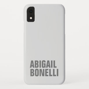 Funda Para iPhone XR Añadir nombre minimalista negrita moda gris modern