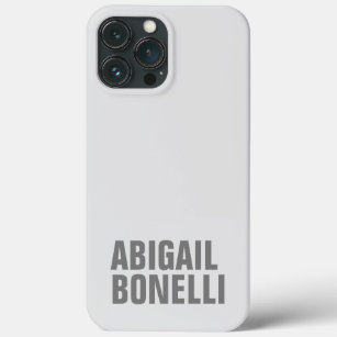 Funda Para iPhone 13 Pro Max Añadir nombre minimalista negrita moda gris modern