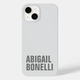 Funda Para iPhone 14 De Case-Mate Añadir nombre minimalista negrita moda gris modern