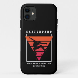 Funda Para iPhone 11 Añadir nombre y texto tablero de skateboard triáng