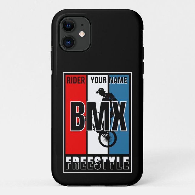 Funda De Case-Mate Para iPhone Añadir su nombre BMX Freestyle Rider (Reverso)