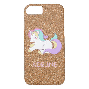 Funda Para iPhone 8/7 Añadir su nombre Cute Magical Unicornio Personaliz