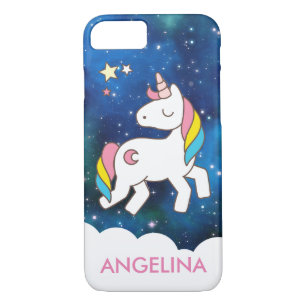 Funda Para iPhone 8/7 Añadir su nombre Cute Magical Unicornio Personaliz