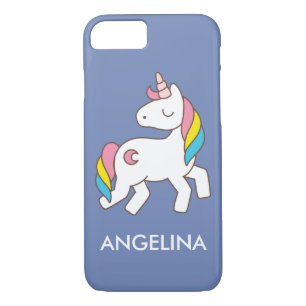 Funda Para iPhone 8/7 Añadir su nombre Cute Magical Unicornio Personaliz
