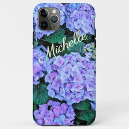 Funda Para iPhone 11 Pro Max Añadir su nombre/HIDRANGEAS AZULES LAVENDERAS