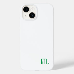 Funda Para iPhone 14 De Case-Mate Añadir tu nombre blanco verde Minimalista moderno
