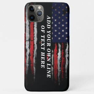 Funda Para iPhone 11 Pro Max Añadir tu propio texto a la bandera norteamericana