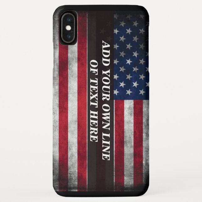 Funda De Case-Mate Para iPhone Añadir tu texto a la bandera estadounidense (Reverso)
