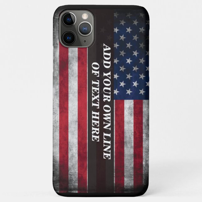 Funda De Case-Mate Para iPhone Añadir tu texto a la bandera estadounidense (Reverso)