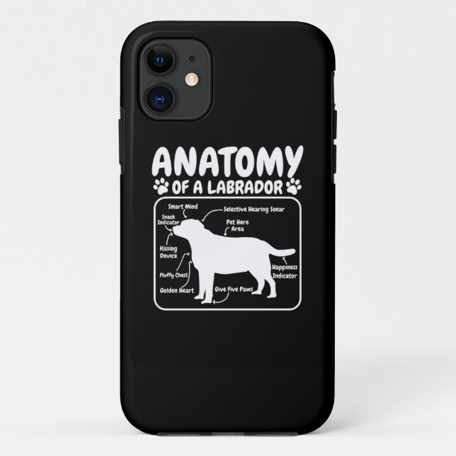 Funda De Case-Mate Para iPhone Anatomía de perro de Labrador (Reverso)