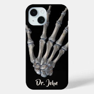 Funda Para iPhone 15 Anatomía Humana Vintage Ciencia, Manos de Esquelet