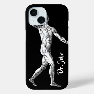 Funda Para iPhone 15 Anatomía humana vintage, músculos del cuerpo mascu