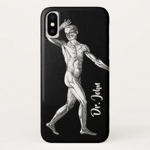 Funda Para iPhone X Anatomía humana vintage, músculos del cuerpo mascu