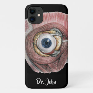 Funda Para iPhone 11 Anatomía humana vintage, ojo de oropel con músculo