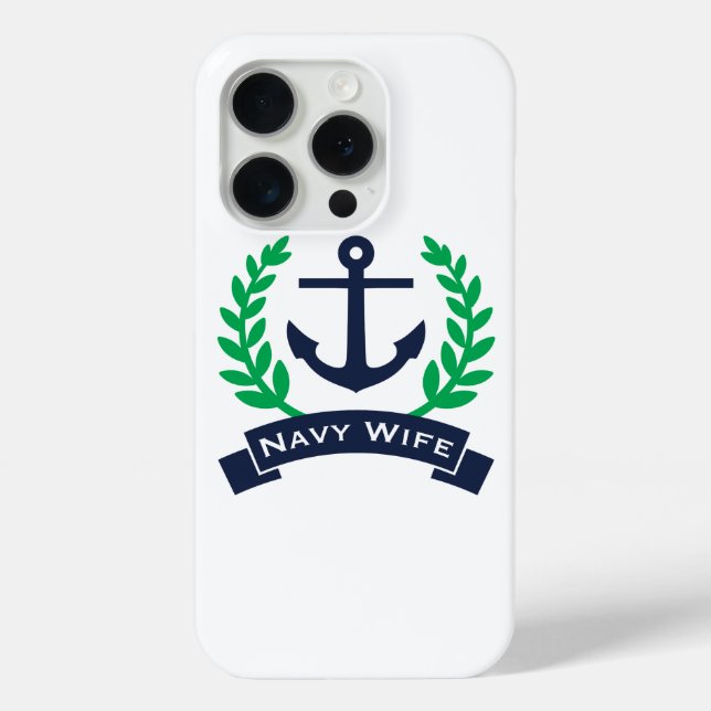 Funda De Case-Mate Para iPhone Anchor de la esposa de la marina (Reverso )