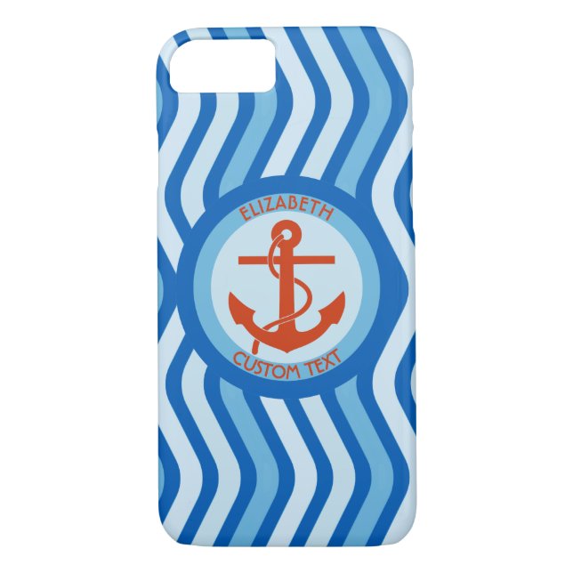 Funda De Case-Mate Para iPhone Anchor Naranja azul Sailor (Reverso)