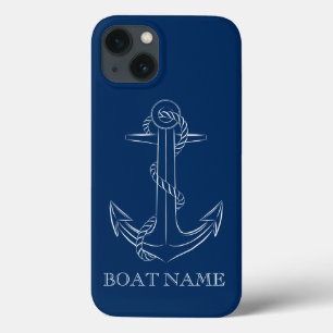 Funda Para iPhone 13 Ancla Azul Marino Espíritu Náutico