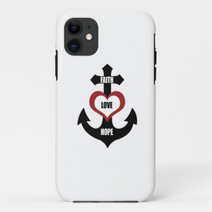 Funda Para iPhone 11 Ancla cruzada iPhone5 del corazón