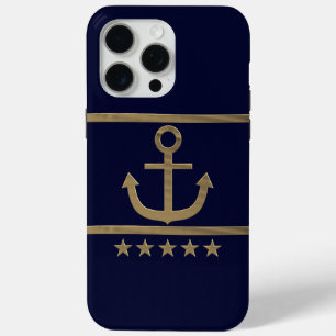 Funda Para iPhone 15 Pro Max Ancla dorada, símbolos del amor.
